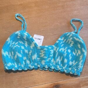NWT free people blue Crochet Bralette